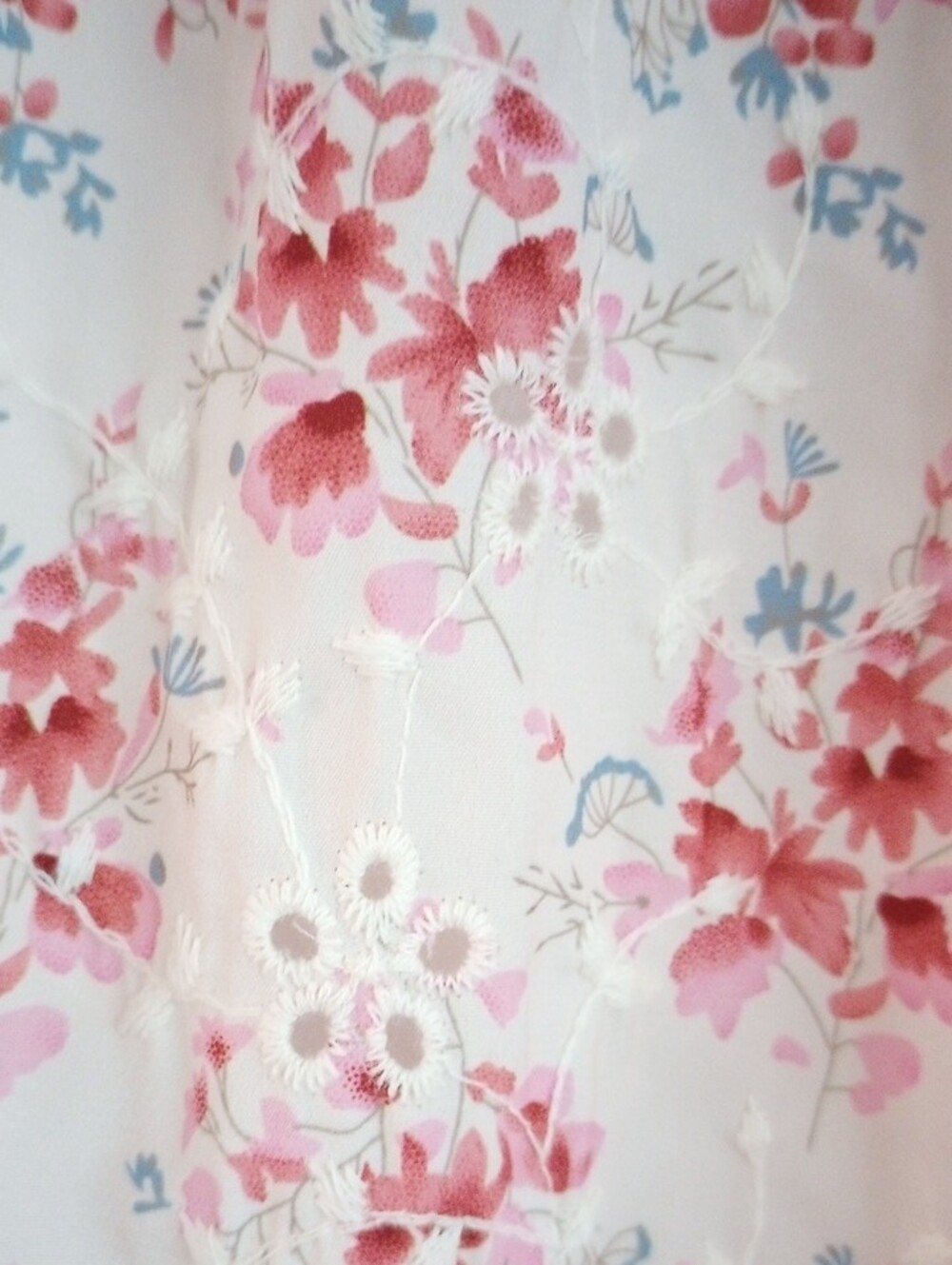 Sweet Lemon Floral Smocked Dress Cottagecore Eyelet Cream Pink Size S - Picture 5 of 11